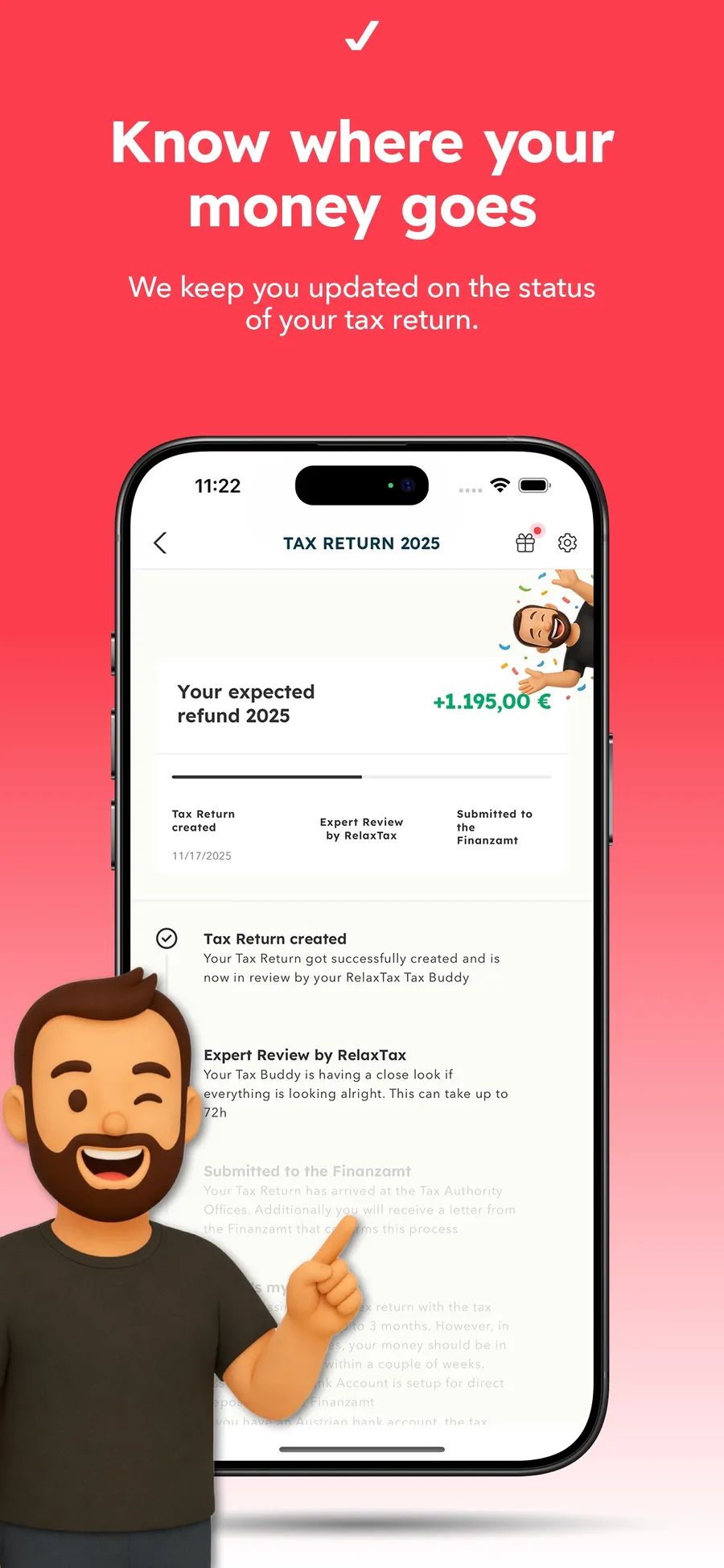 RelaxTax status tracking